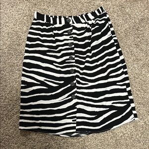 Cleo Black and White Zebra Print Skirt